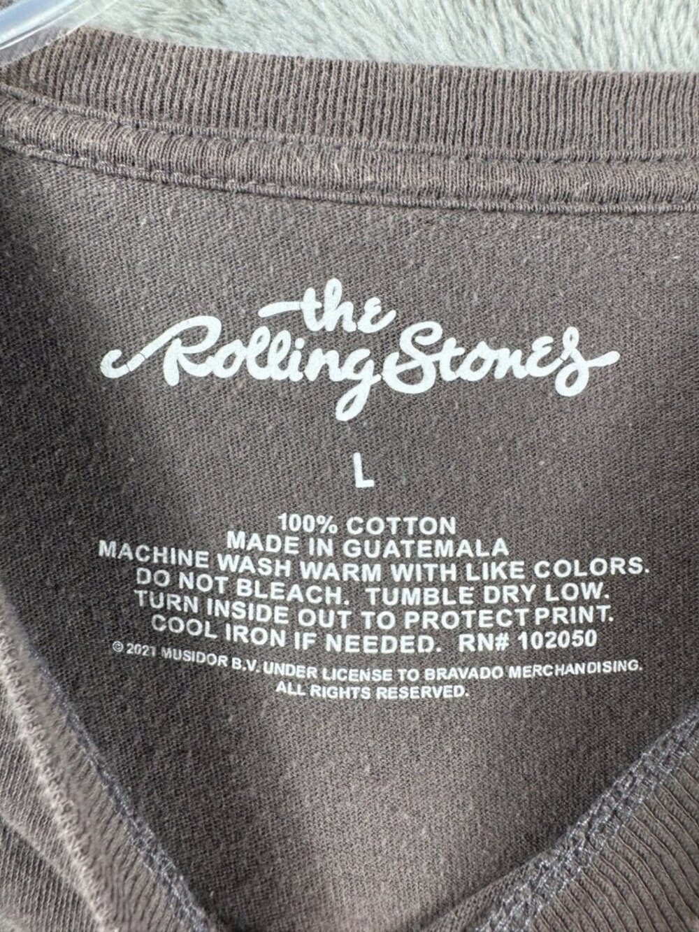 The Rolling Stones Graphic T-Shirt L Multicolor Tongue Logo Brown Unisex - Picture 3 of 8